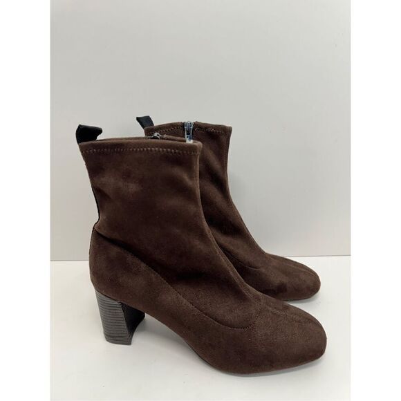 Donald J. Pliner Cattie Bootie Size 6.5 Brown Block Heel Round Toe Boots NEW - Picture 3 of 10